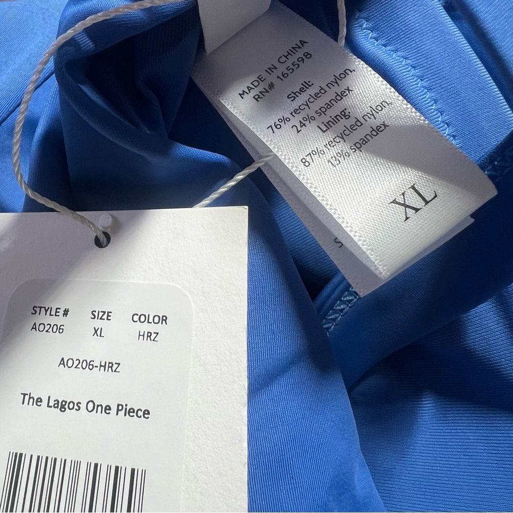 NWT Andie Swim The Lagos One Piece Swimsuit Flat Smooth Horizon Blue Size XL NEW - Picture 11 of 12